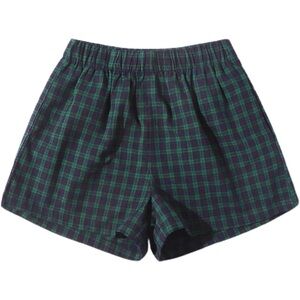 SHEIN Plaid Boxer Shorts Blue Green Large